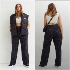 H&M x NO FEAR Loose Fit Twill Pants Camo Logo Style Grey Sz 3X